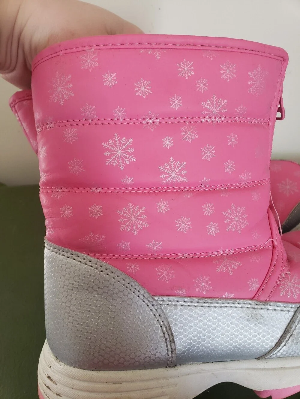 Kids Wonder Nation Pink And Silver Snowflake Winter Snow Boots 4